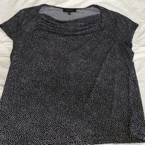 Black and white polka dot blouse